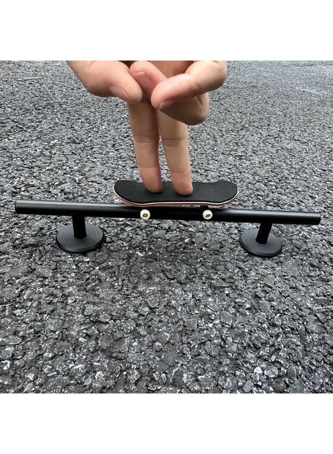 Black Aluminum Square Rod Pro Fingerboard Set With Deck And Obstacle Base - Image 4