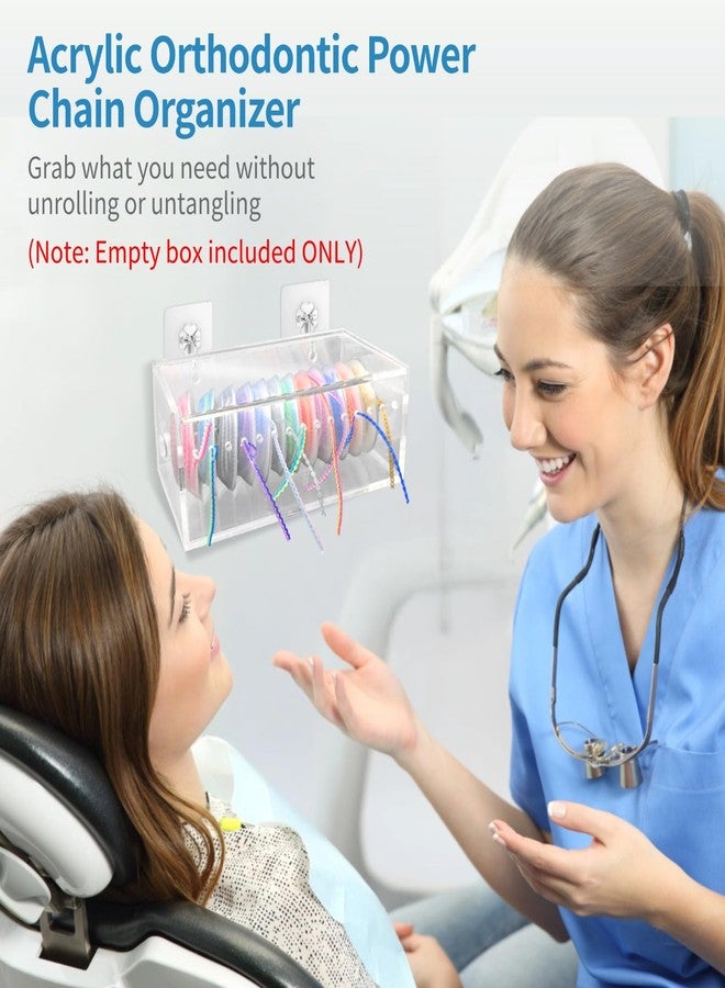 Anjetan Acrylic Orthodontic Power Chain Organizer, Dental Organizer for Rubber Chain, Orthodontic Elastic Power Chain Dispenser Reel Box with Flip Lid, Dental Office Supply - Image 2