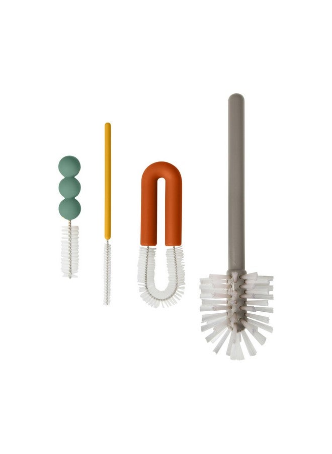 Boon Mod Replacement Baby Bottle Brushes - Includes Bottle Cleaner Brush, Straw Cleaner Brush, Nipple Brush and Detail Brush for Baby Bottles - Newborn Essentials - Deco - 4 Count - Image 1