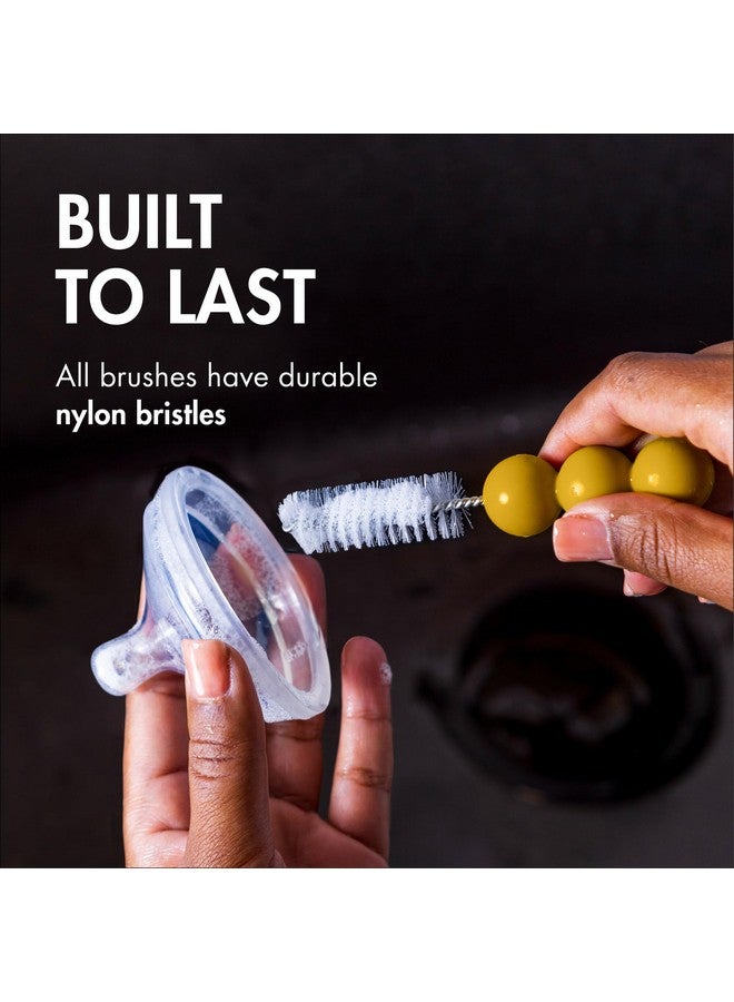 Boon Mod Replacement Baby Bottle Brushes - Includes Bottle Cleaner Brush, Straw Cleaner Brush, Nipple Brush and Detail Brush for Baby Bottles - Newborn Essentials - Deco - 4 Count - Image 3