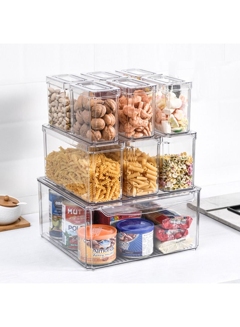 DANUBE HOME Kitchen Essentials 10-Piece Fridge Organizer Set – Clear Plastic Refrigerator Storage Bins, Freezer Organizer, BPA-Free, Stackable Pantry Containers for Kitchen Organization - Image 1