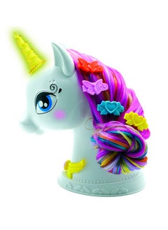 Lexibook - Interactive Unicorn Hair Styling Head, Long And Silky Hair, Interactive, Magic Music And Accessories, For Kids 3+, White/Pink - Shuni  - Image 3