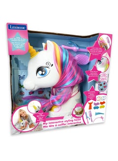 Lexibook - Interactive Unicorn Hair Styling Head, Long And Silky Hair, Interactive, Magic Music And Accessories, For Kids 3+, White/Pink - Shuni  - Image 4