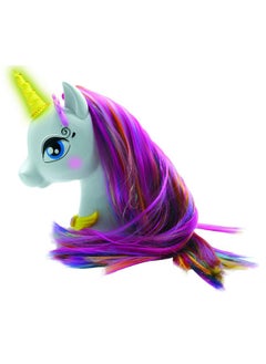 Lexibook - Interactive Unicorn Hair Styling Head, Long And Silky Hair, Interactive, Magic Music And Accessories, For Kids 3+, White/Pink - Shuni  - Image 2