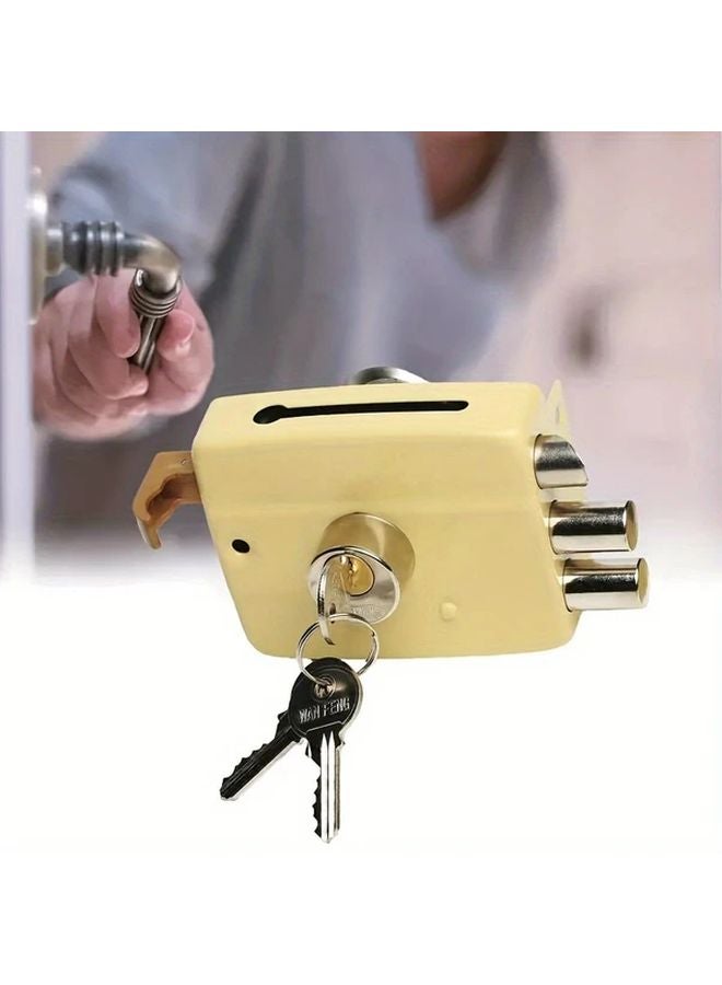 1 Piece High Safety Padlock Sturdy Three Lock Core Alloy Metal Brass Finish Mechanical No Batteries Required - Image 5