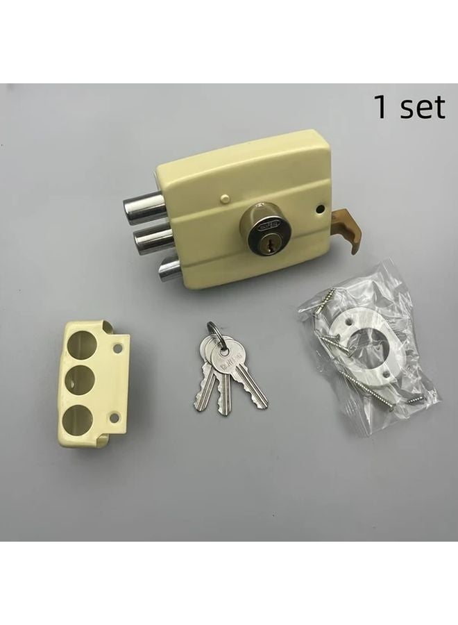 1 Piece High Safety Padlock Sturdy Three Lock Core Alloy Metal Brass Finish Mechanical No Batteries Required - Image 2