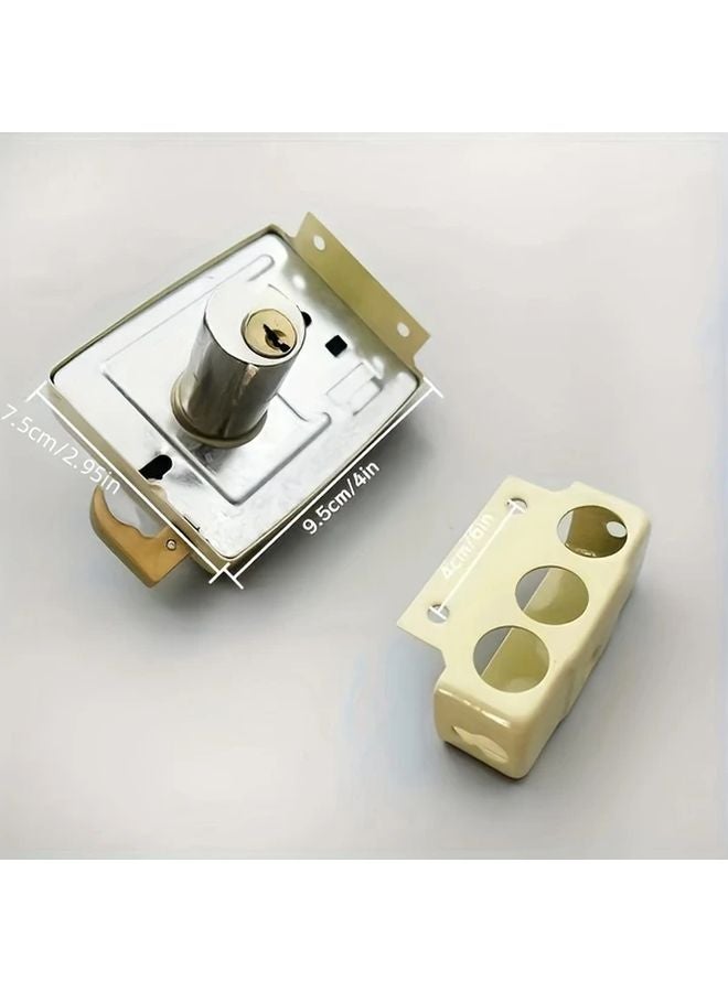 1 Piece High Safety Padlock Sturdy Three Lock Core Alloy Metal Brass Finish Mechanical No Batteries Required - Image 3