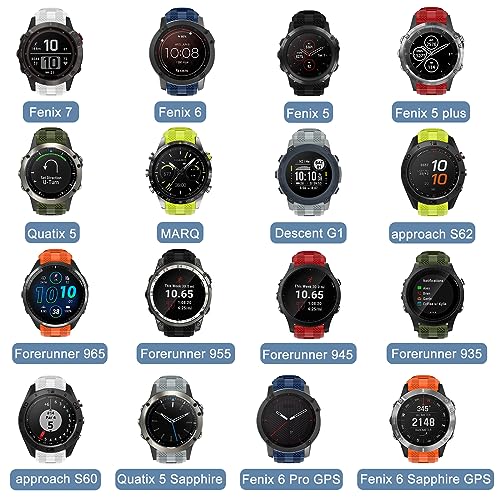 ISABAKE Watch Band for Garmin Forerunner 970/Forerunner 965/Forerunner 955/Forerunner 945/Forerunner 935,Soft Silicone 22mm Replacement Bands compatible with Fenix 5/ Fenix 5 plus/ Fenix 6/ Fenix 6 Pro/Approach S60 - Image 4