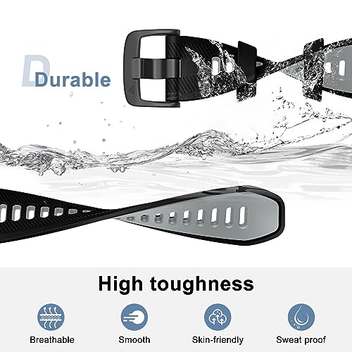 ISABAKE Watch Band for Garmin Forerunner 970/Forerunner 965/Forerunner 955/Forerunner 945/Forerunner 935,Soft Silicone 22mm Replacement Bands compatible with Fenix 5/ Fenix 5 plus/ Fenix 6/ Fenix 6 Pro/Approach S60 - Image 3