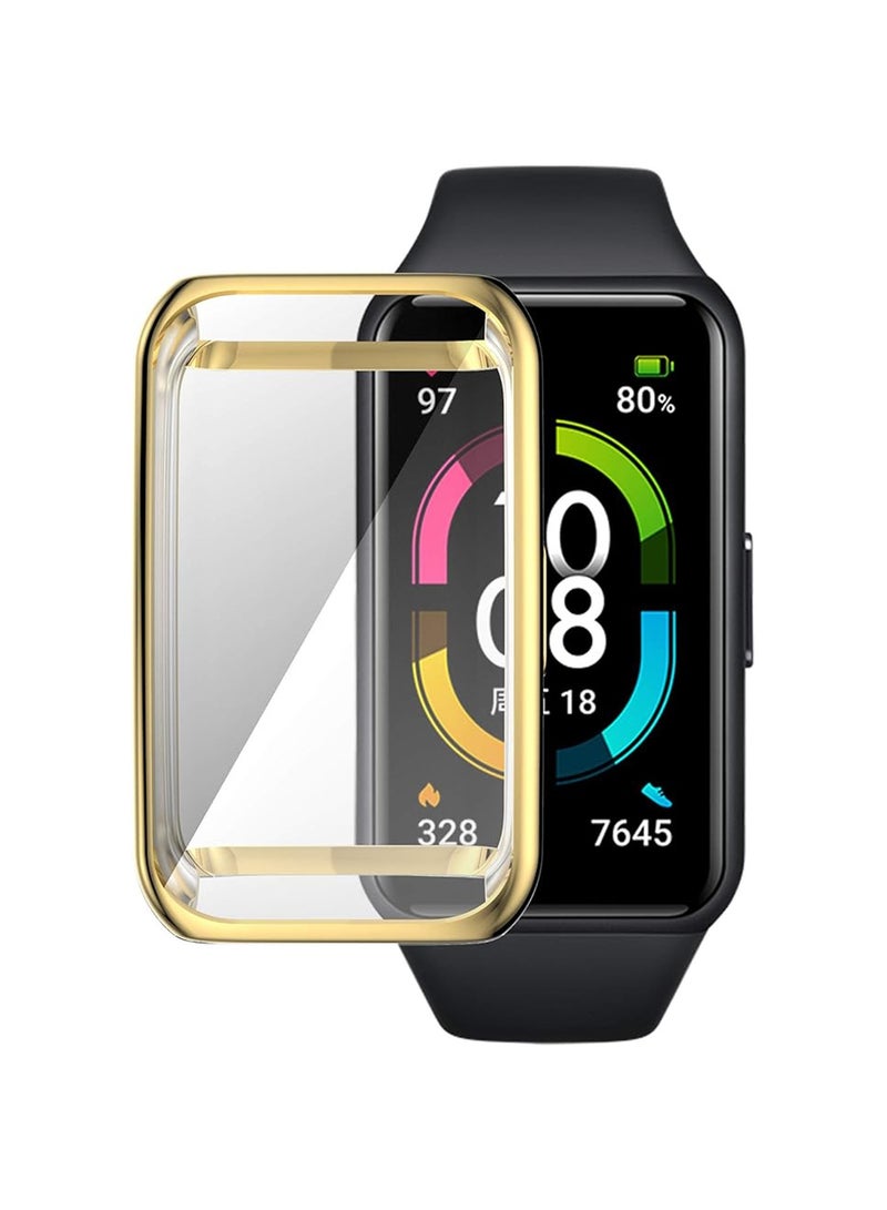 Honor Band 6 Protective Watch Rugged Cover Case with Screen Protector Compatible with Honor Band 6 With 360 Degree All-Round Protective Ultra Thin Protective TPU Case Cover 【High Sensitive】 Black - Image 1