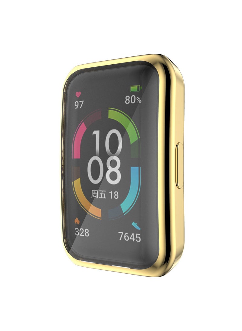 Honor Band 6 Protective Watch Rugged Cover Case with Screen Protector Compatible with Honor Band 6 With 360 Degree All-Round Protective Ultra Thin Protective TPU Case Cover 【High Sensitive】 Black - Image 2