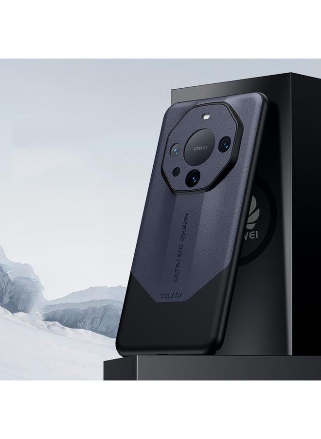 Case For Huawei Mate 60 Plain Leather + PC Shockproof Phone Case