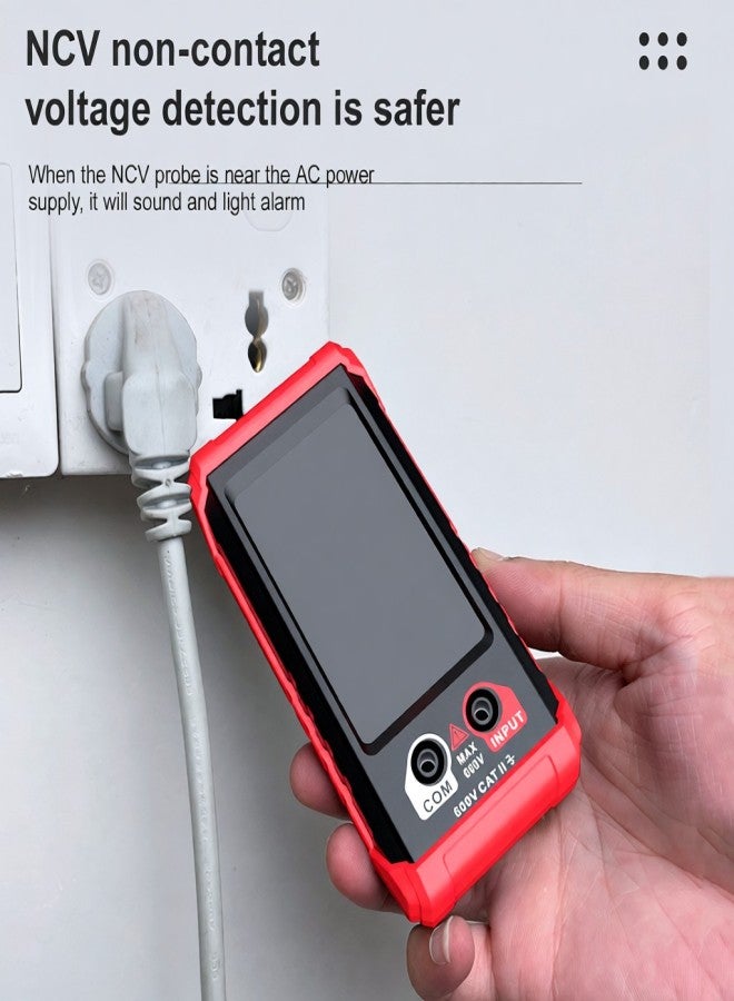 HABOTEST HT123 Digital Multimeter Auto Range Multi-meter 2,000 Counts True RMS Measuring AC/DC Voltage Resistance NCV Test with LCD Backlight Flashlight Data Hold - Image 5