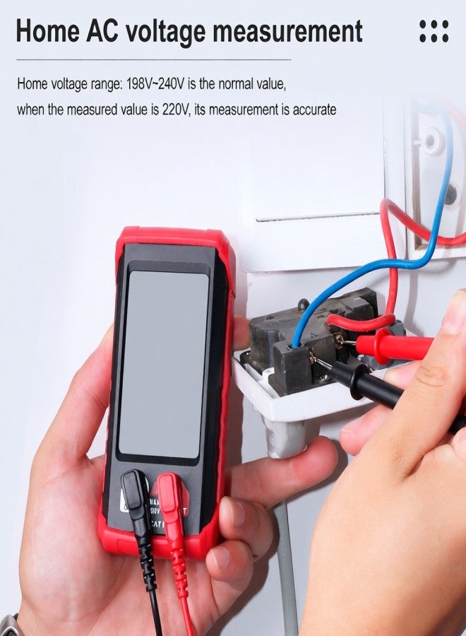 HABOTEST HT123 Digital Multimeter Auto Range Multi-meter 2,000 Counts True RMS Measuring AC/DC Voltage Resistance NCV Test with LCD Backlight Flashlight Data Hold - Image 4