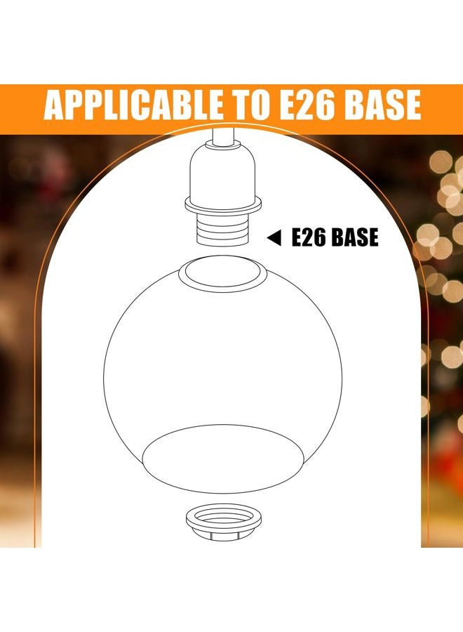 Glooglitter 4 Pack Fixture Replacement Globe Shade 6 Inch Diameter E26 Base 1-5/8 Inch Fitter Round Glass Globe Lampshade Cover for Pendant Wall Sconce Chandelier Vanity Light(Clear) - Image 5