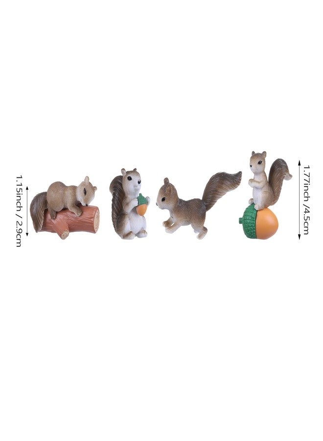 Vagocom 8Pcs Miniature Squirrel Figurines,Tiny Animal Figures Decorate for Fairy Garden,Pot,Office Desk,Bookshelf and Bedside Decoration - Image 2