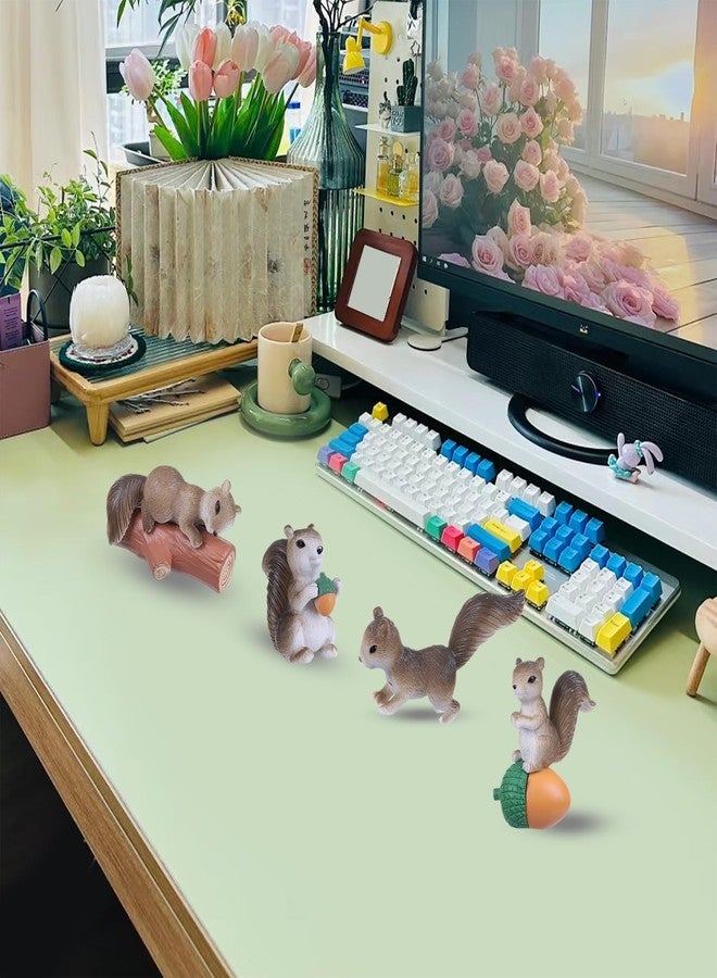 Vagocom 8Pcs Miniature Squirrel Figurines,Tiny Animal Figures Decorate for Fairy Garden,Pot,Office Desk,Bookshelf and Bedside Decoration - Image 5