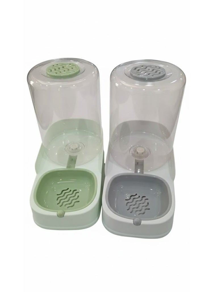 موزع مياه للحيوانات الأليفة، أخضر أو ​​رمادي. - Image 1