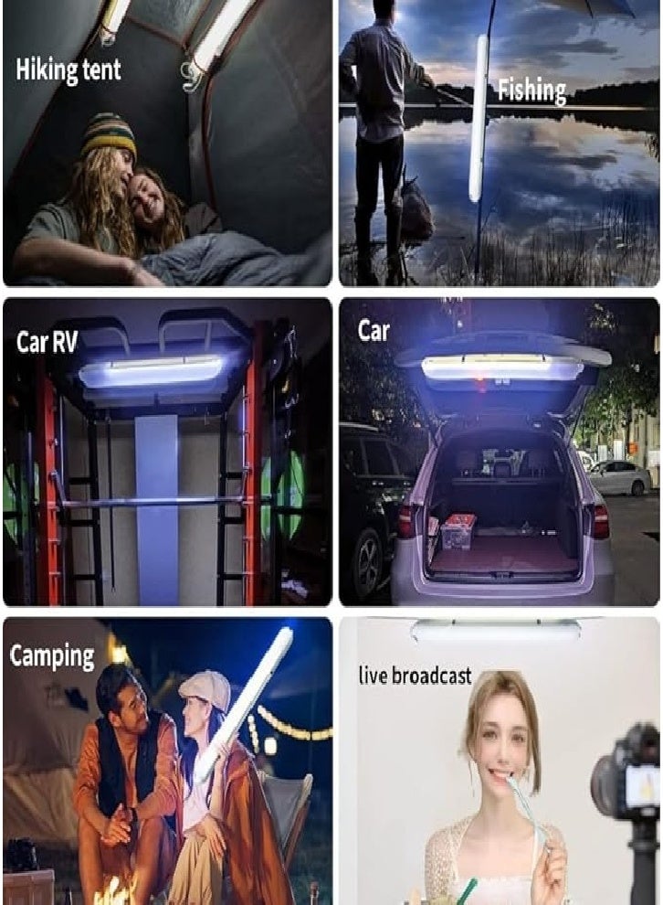 LED light tube handheld portable foldable, inflatable camping light hanging magnetic suction cup, RV, camping enthusiasts, 4 types of lighting video light stick (1 piece) - Image 2