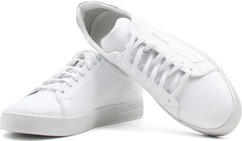 Fast Step Men's Leather Casual Daily Walking Sneaker Comfortable Sports Lightweight Shoes White 819ma501