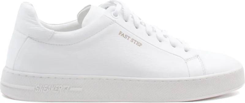 Fast Step Men's Leather Casual Daily Walking Sneaker Comfortable Sports Lightweight Shoes White 819ma501