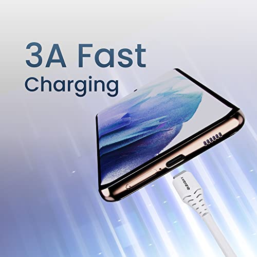 Ambrane 60W / 3A Fast Charging Output Cable with Type-C USB Cable to USB for Mobile, Neckband, True Wireless Earphone Charging, 480mbps Data Sync Speed, 1m Length (ACT - AZ10, White) - Image 3