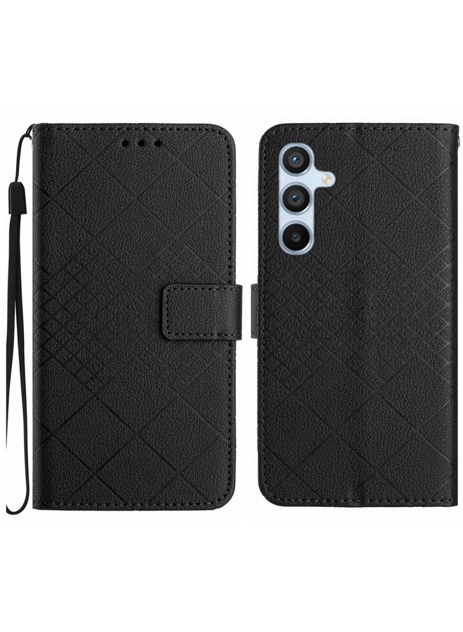 erorex Case For Samsung Galaxy M54 5G Rhombic Grid Texture Leather Phone Case - Image 1