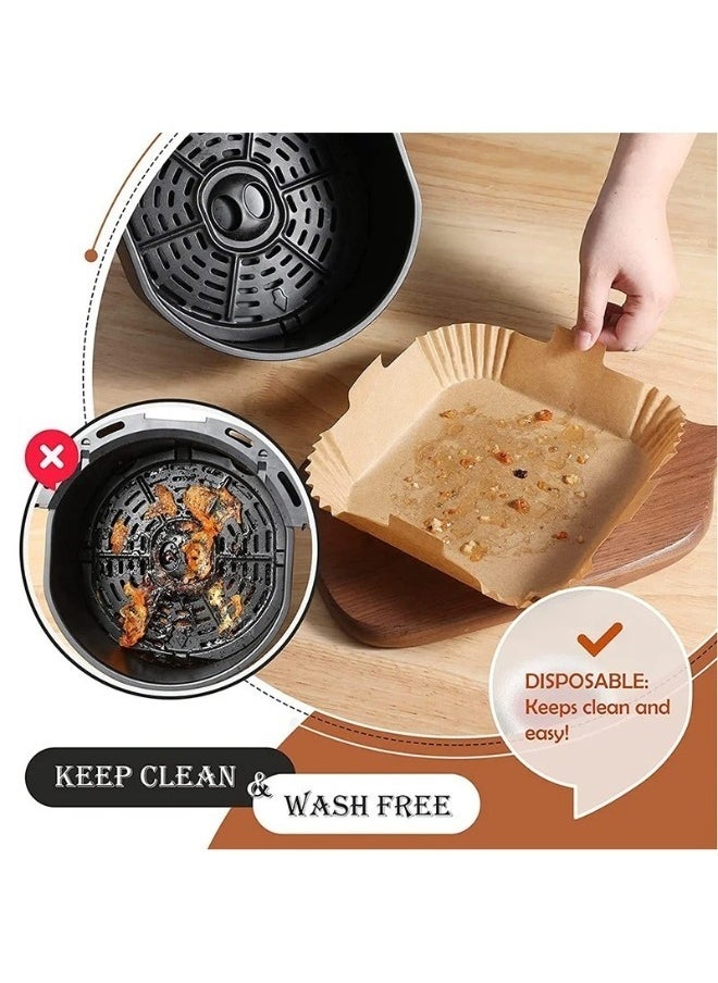 Generic 100pcs Square Air Fryer Liners 20cm Disposable Square Oven Molds Multicolour  - Image 4