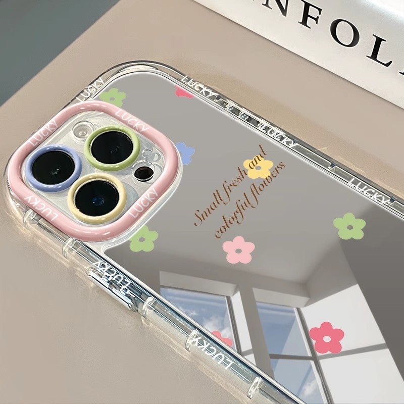 Colorful Flower Mirror Suitable for Apple 16Promax New Iphone14 Small Fresh 15 Female 13 Stylish 17 - Image 3