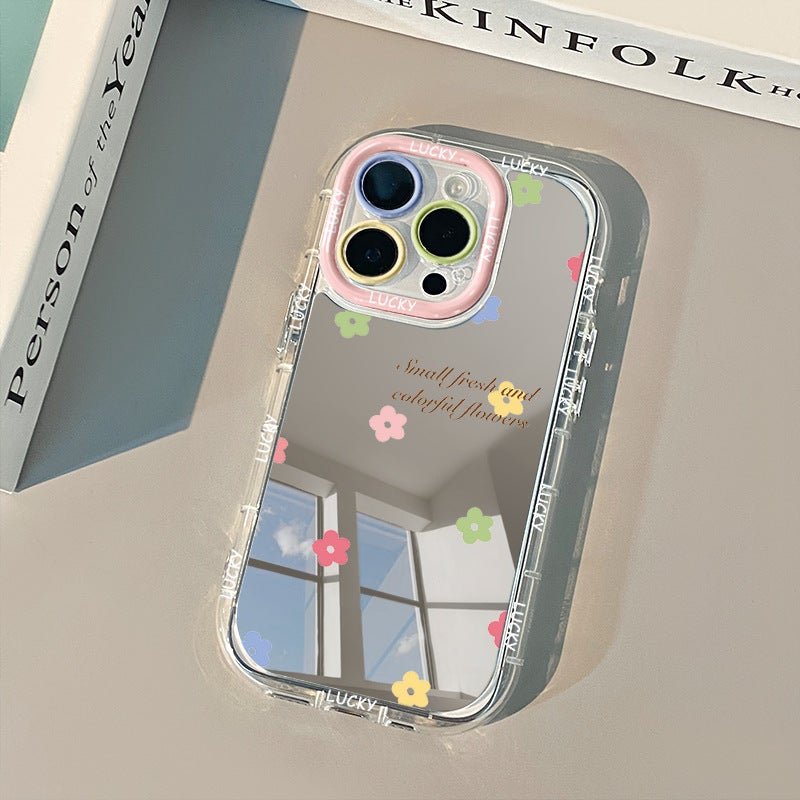 Colorful Flower Mirror Suitable for Apple 16Promax New Iphone14 Small Fresh 15 Female 13 Stylish 17 - Image 1