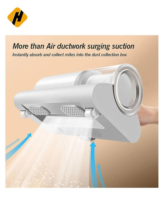 Handheld UV Light Vacuum Cleaner 10KPa Effectively Removes Dust Mites Bed Bugs Collector for Bed Home Mattress Pillows Cloth Sofas Carpets