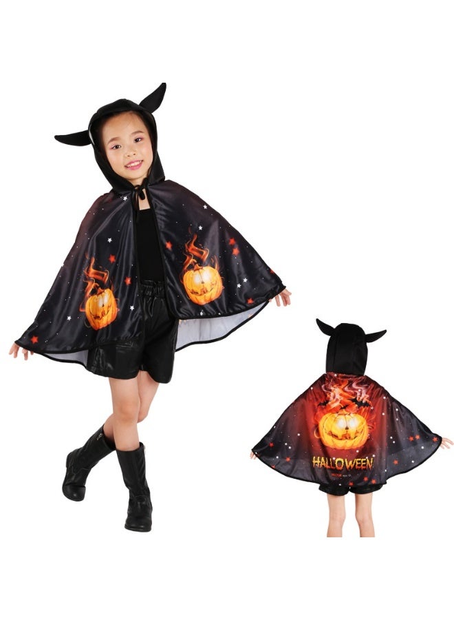 NIBEMINENT Halloween costumes, children's horned cape, devil shawl cape, cute dance performance costumes