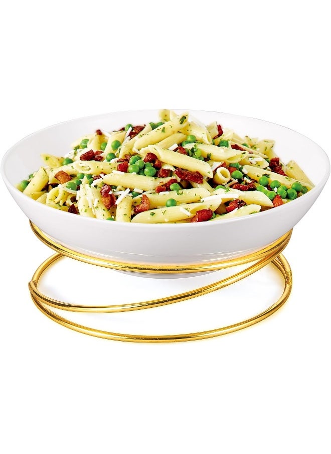 Orchid - ORCHID 12.5" ROUND SALAD BOWL WITH GOLD STAND - Image 1