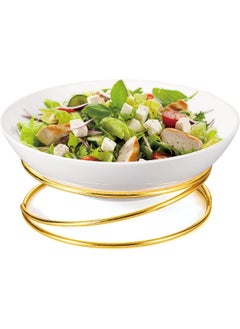 ORCHID 12.5" ROUND SALAD BOWL WITH GOLD STAND