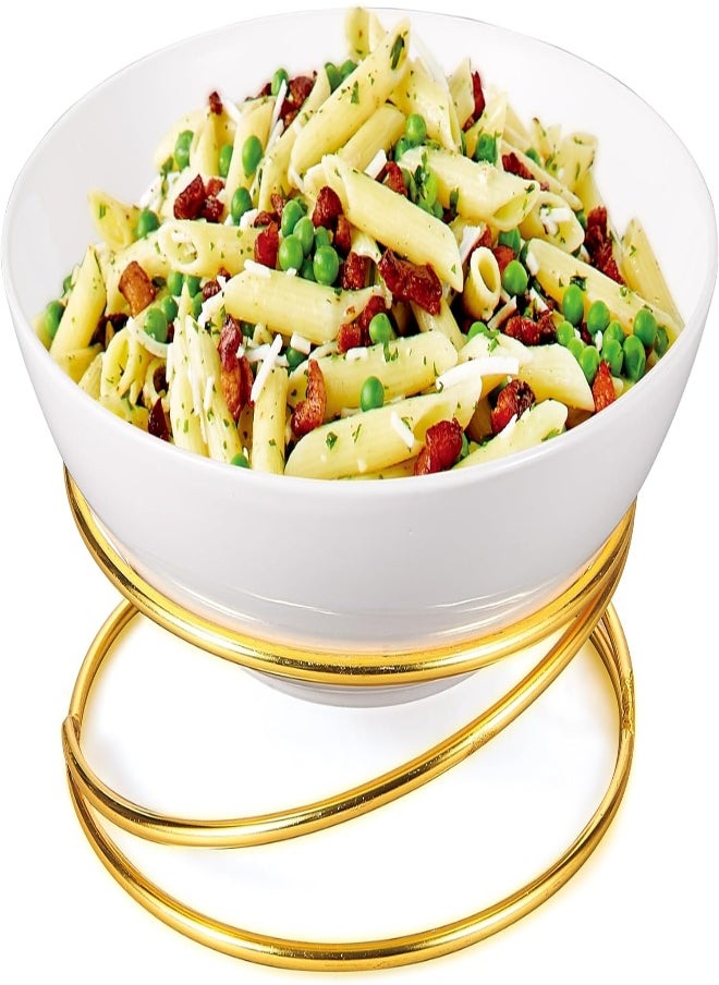 Orchid - ORCHID 12.5" ROUND SALAD BOWL WITH GOLD STAND - Image 1