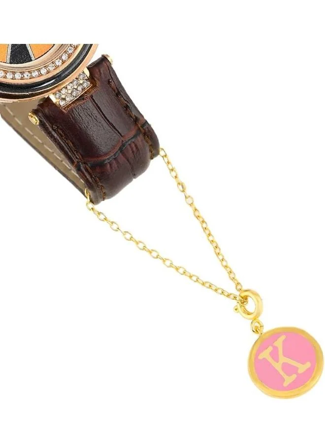VOYLLA Valentine's Day Collection Alphabet K Pink Enamel Charm