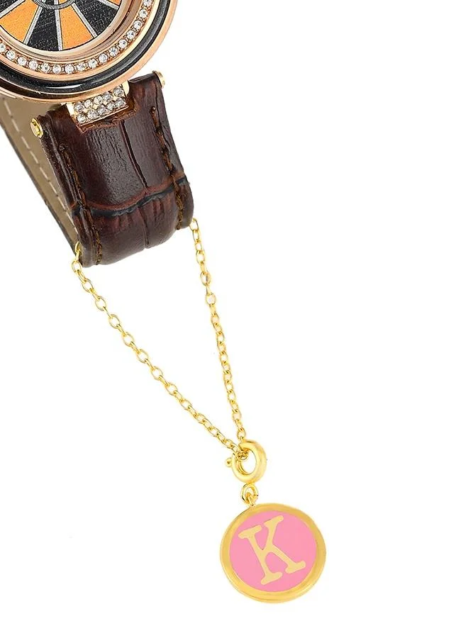 VOYLLA Valentine's Day Collection Alphabet K Pink Enamel Charm