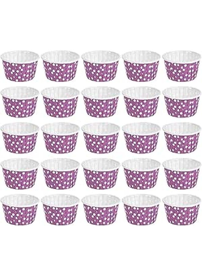 Purple with White Dots Disposable Cupcake Baking Cups 100pcs High Temperature Resistant Muffin Liners - Image 1