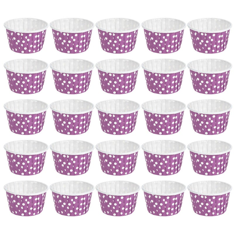 Purple with White Dots Disposable Cupcake Baking Cups 100pcs High Temperature Resistant Muffin Liners - Image 2