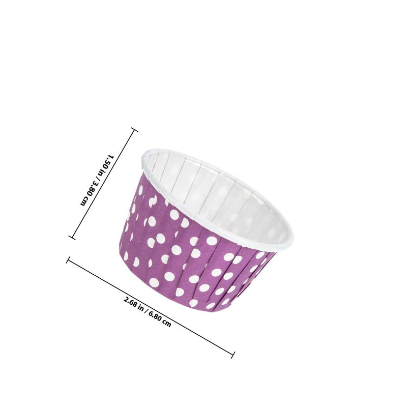 Purple with White Dots Disposable Cupcake Baking Cups 100pcs High Temperature Resistant Muffin Liners - Image 3