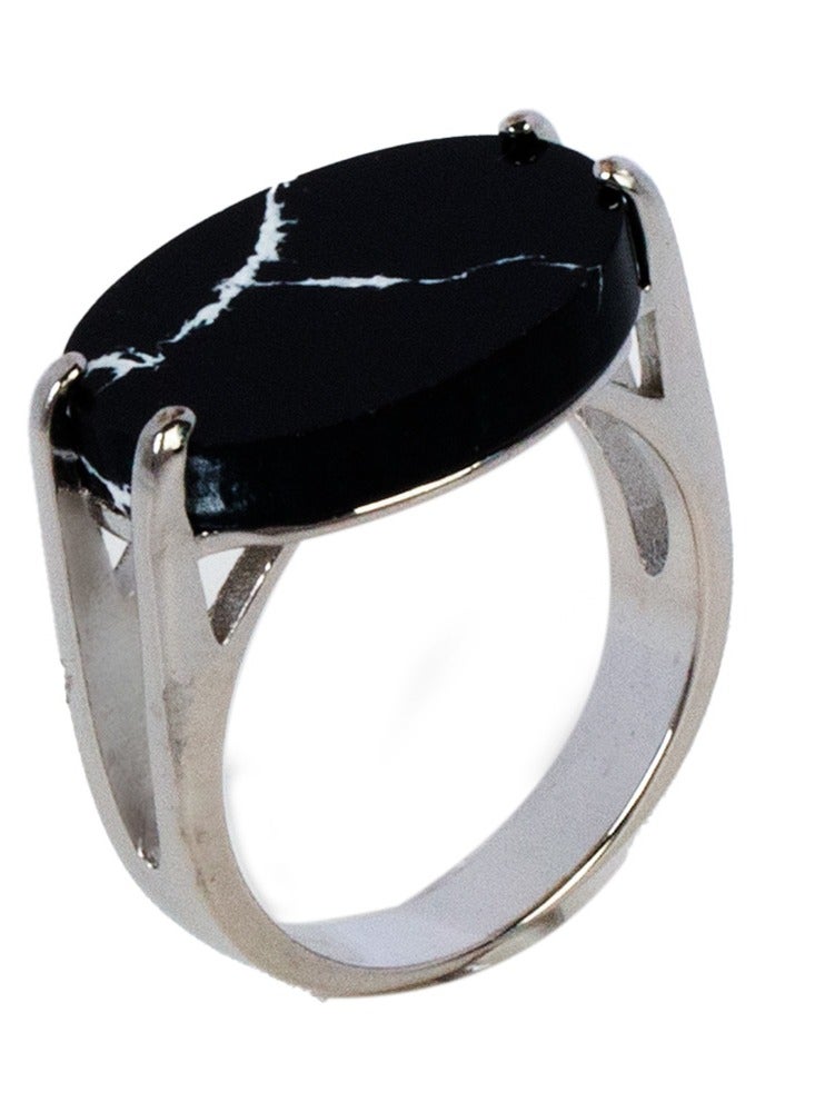 RS Original silver ring, black veined Shankar - Image 1