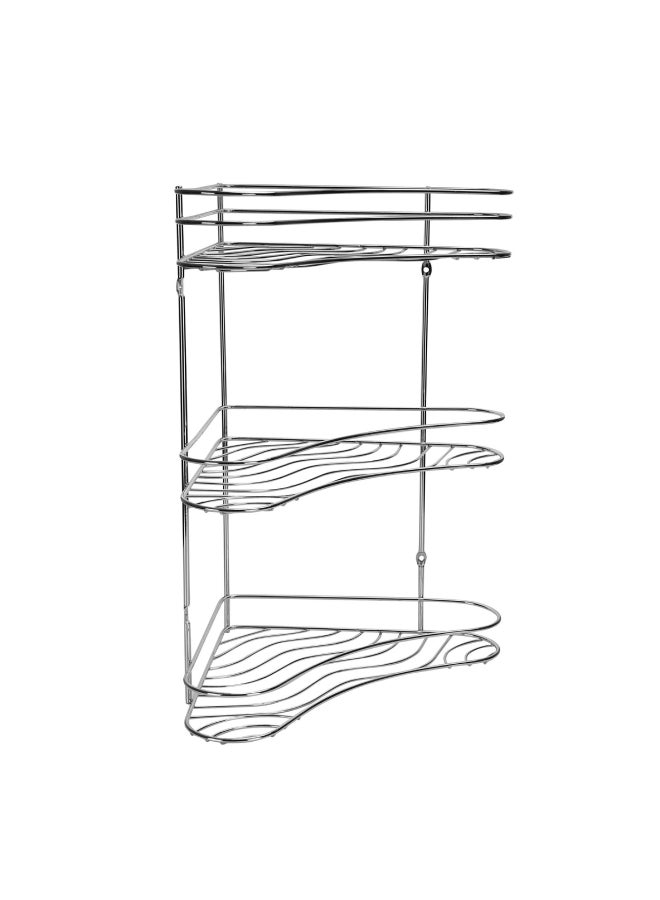 Royalford 3 Layer Corner Rack Silver - Image 2