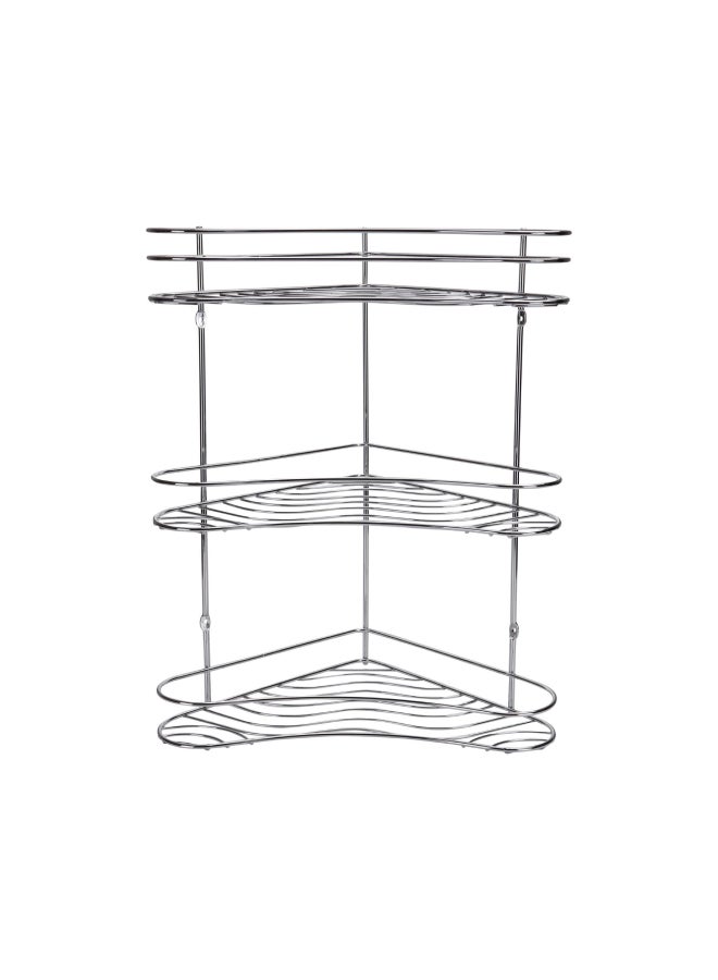 Royalford 3 Layer Corner Rack Silver - Image 1