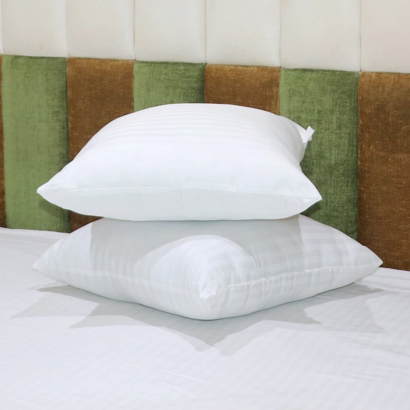 Hoolloomooloo Square Pillow 18x18 Inches, Set of 2, Microfiber Hotel Quality Premium Fibre Soft Cushion Filler (45x45 cm) White - Image 1