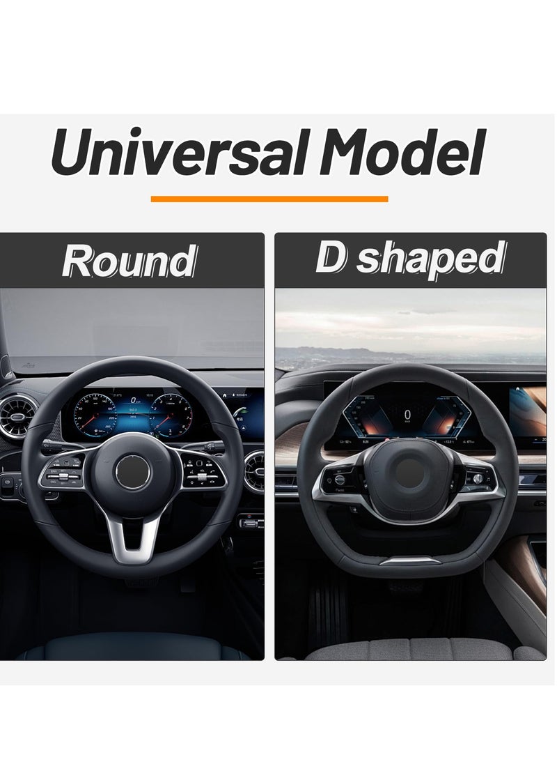 VIUAUAX Car Steering Wheel Cover Ice Silk Stretch Breathable Non-slip Steering Wheel Cover For Easy Installation And Removal Universal Automobile Interior Accessories(Black)  - Image 4