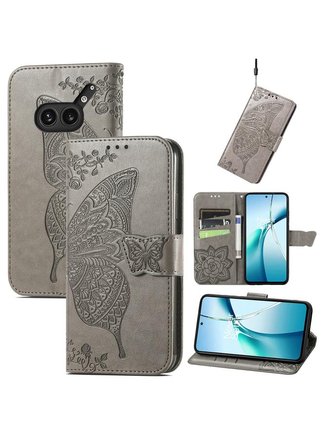 Case For Nothing Phone 2a Plus Butterfly Love Flower Embossed Leather Phone Case