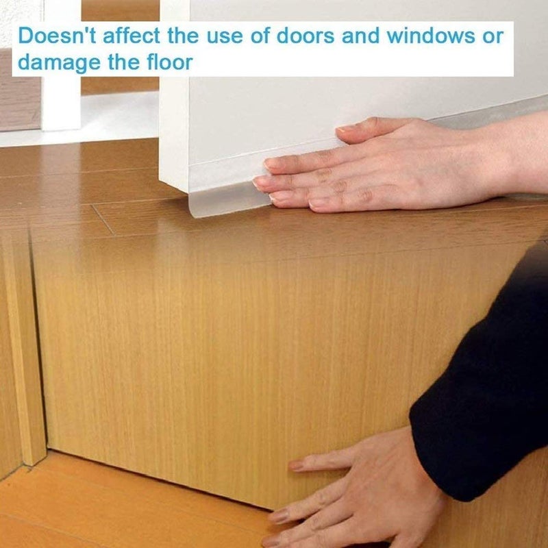 Portible شريط عزل الأبواب والنوافذ القابل للنقل، شريط سيليكون مانع للتسرب، مانع للرياح، مانع للصوت، ذاتي اللصق، مانع للتسرب للفتحات بين الأبواب والنوافذ وزجاج الدش - Image 5