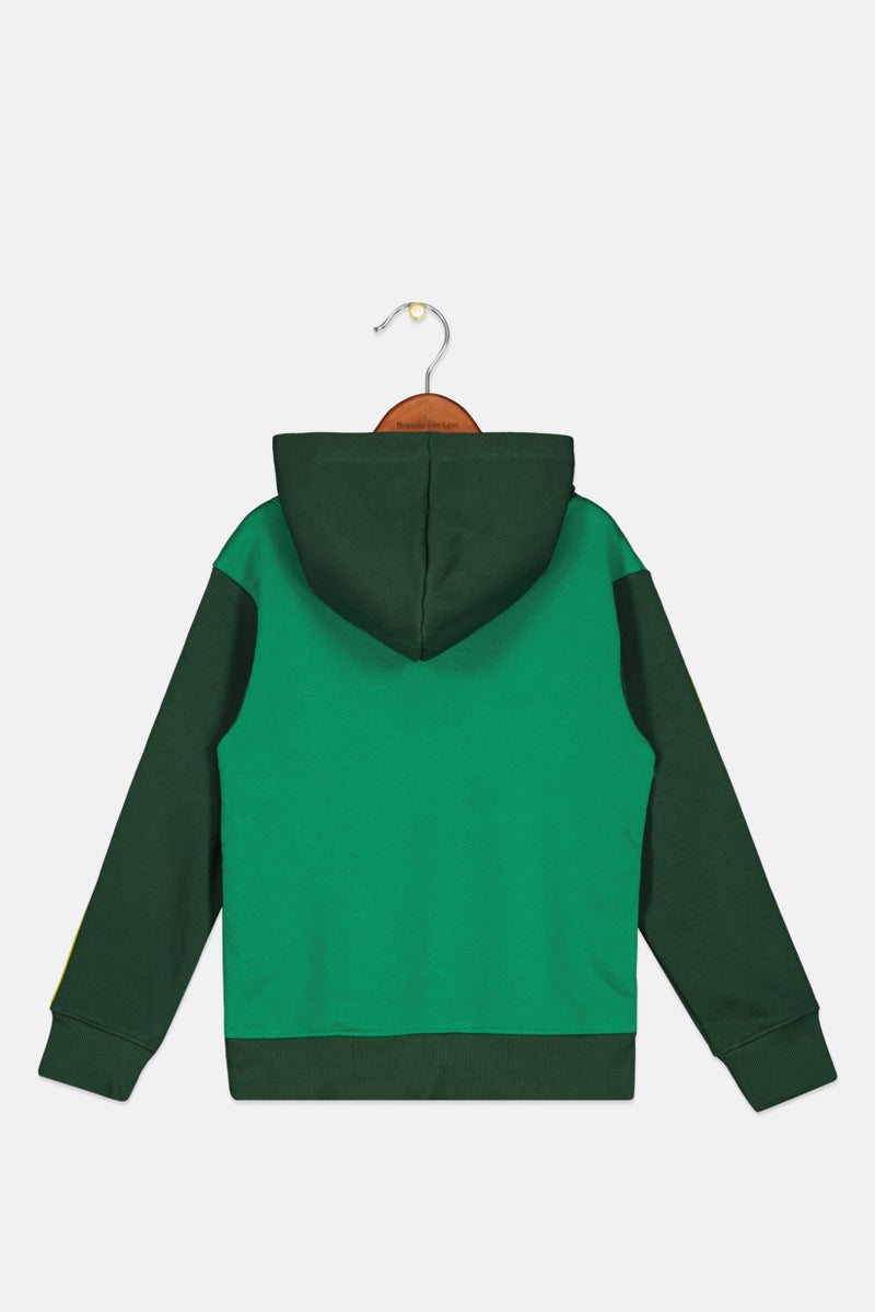 DIFUZED Kids Boy Graphic Print Long Sleeve Hoodie, Green  - Image 2