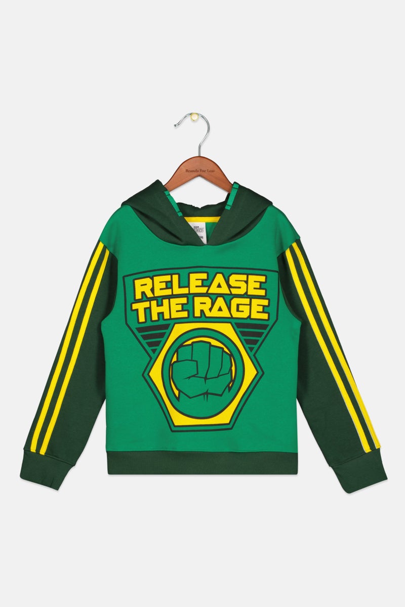 DIFUZED Kids Boy Graphic Print Long Sleeve Hoodie, Green  - Image 1