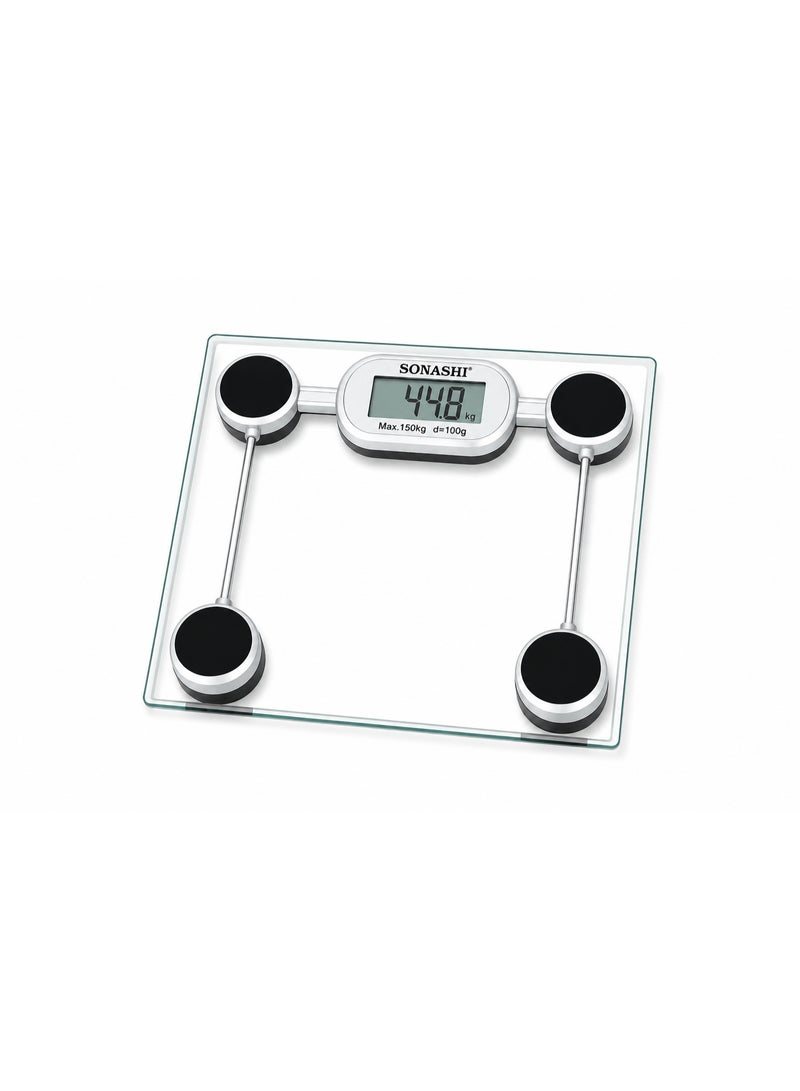 Sonashi Digital Bathroom Scale SSC-2208 | Tempered Glass | 150kg Capacity | LCD Display - Image 1